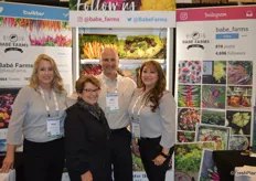 The team of Babe Farms in front of colorful products that photograph well. From left to right: Ande Manos, Babe Farms' founder Judy Lundberg-Wafer, Jeff Lundberg and Rocio Munoz.